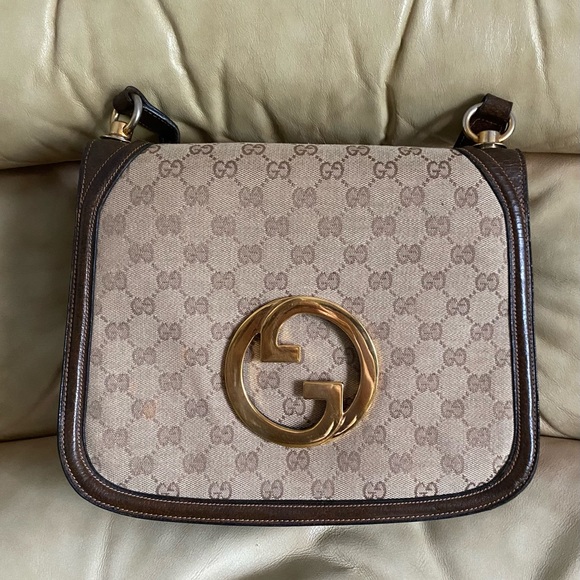 Vintage Gucci Blondie GG Shoulder Bag Canvas/Leather Flap COA - Picture 1 of 16